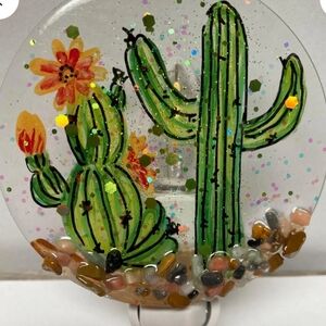 Cactus Nightlight with Green and Orange Accents By CONSTANCE COLLECTION